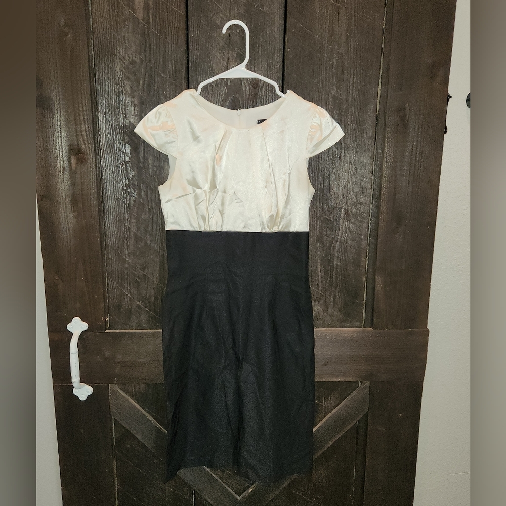 Cream and black dress